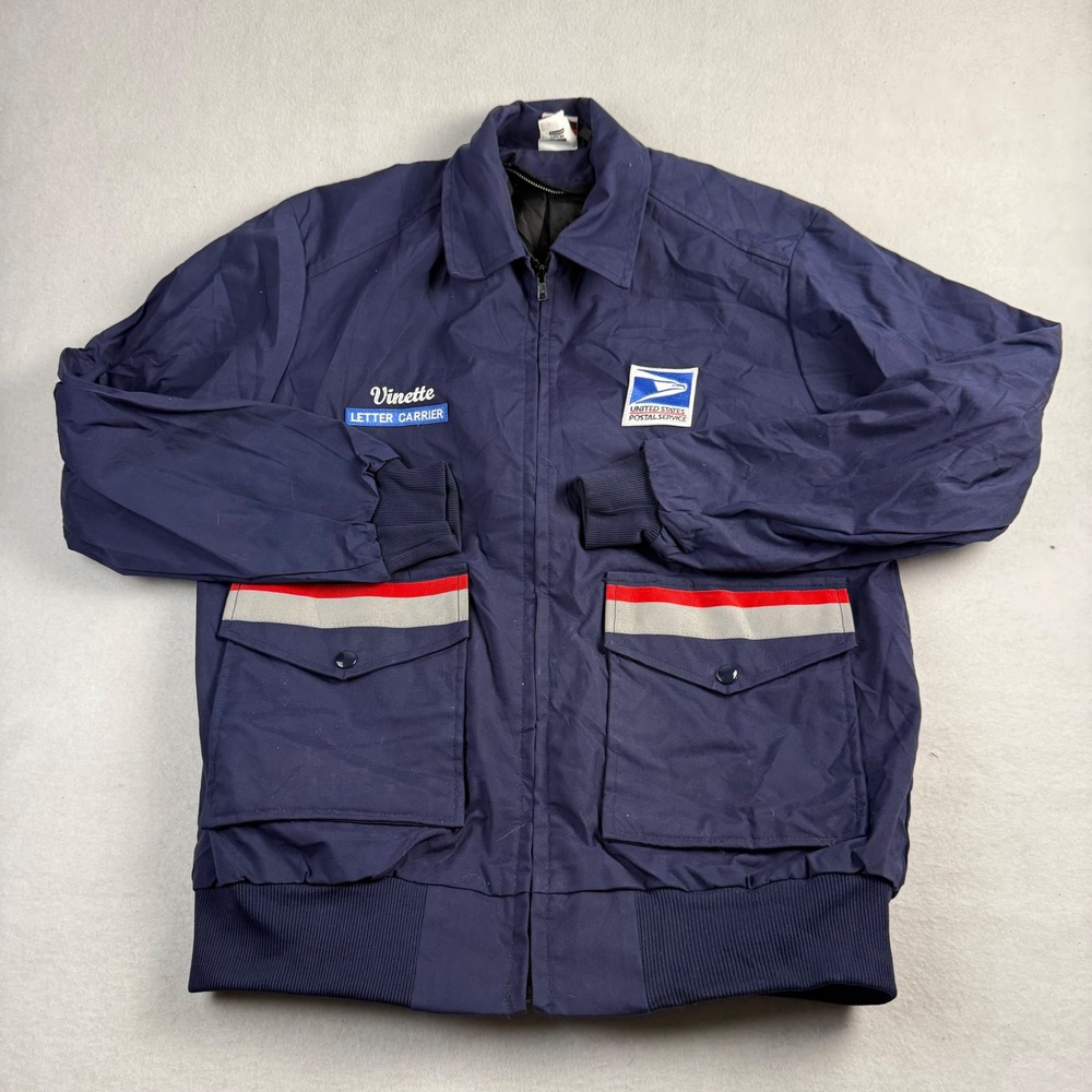 Union Line USPS Letter Carrier Bomber Jacket Navy Blue Cordura Nylon Mens Small